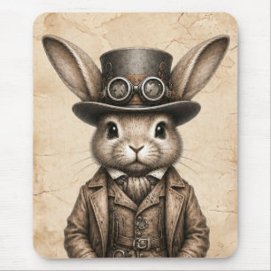 Steampunk Rabbit Mouse Mat