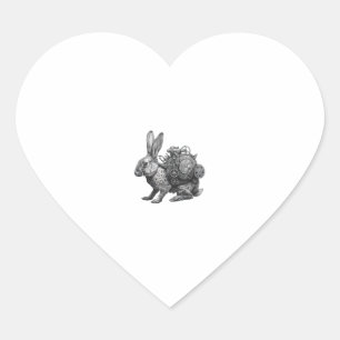 Steampunk Rabbit Women Men Kids Steampunk Rabbit  Heart Sticker