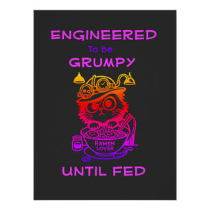 Steampunk Ramen Cat Poster