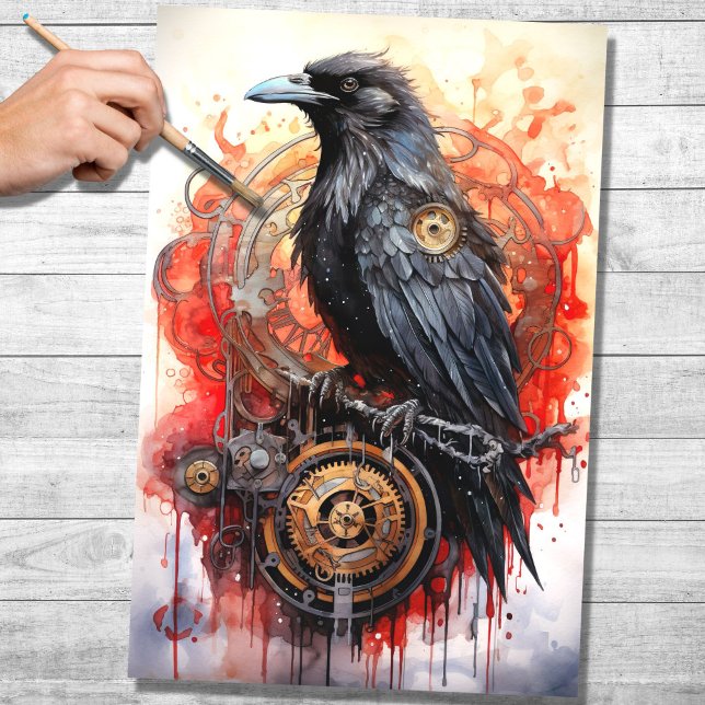 Steampunk Raven 1 Decoupage Paper (Creator Uploaded)