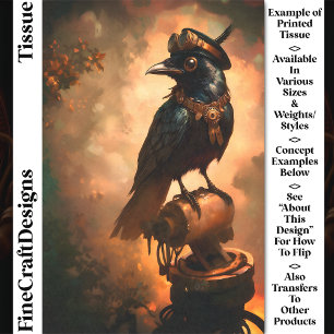 Steampunk Raven, Goggles & Collar CT1 Decoupage Tissue Paper