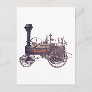 Steampunk Rebel Steam Engine Postcard
