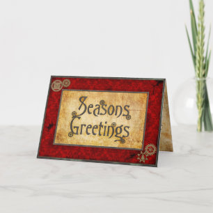 Steampunk Red Victorian Card