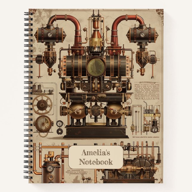 Steampunk Retro Notebook (Front)