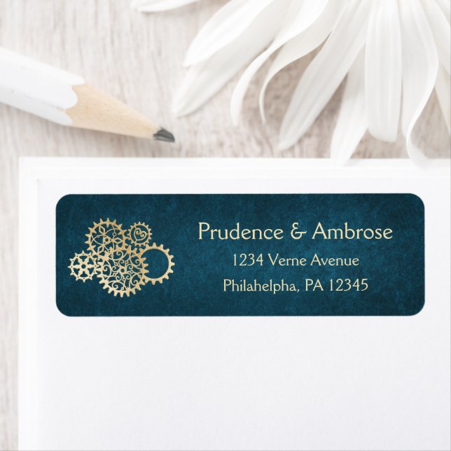 Steampunk Return Address Label (Insitu)