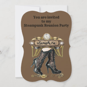Steampunk Reunion Party Invitation
