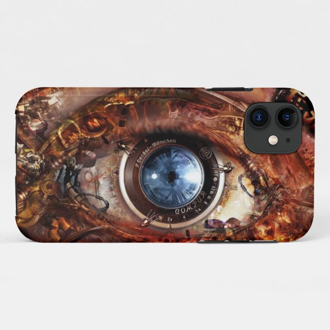 steampunk robot eye iphone case (Back (Horizontal))