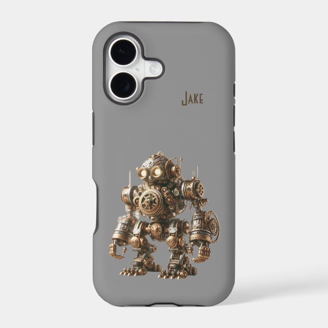 Steampunk Robot, Silver Sepia, Name (Back)