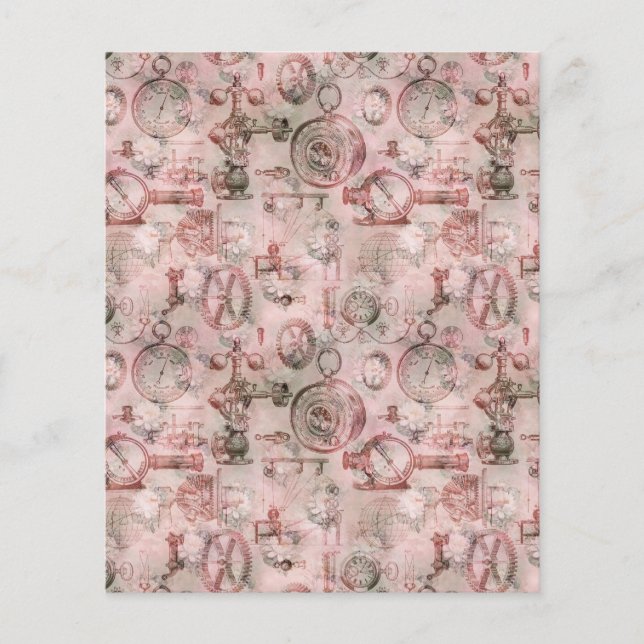 Steampunk Romance Scrapbook Paper | Vintage (Front)