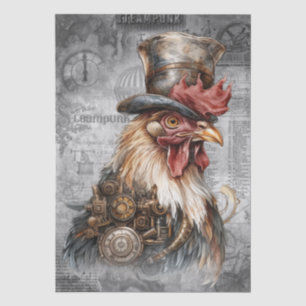 Steampunk Rooster Tissue Paper