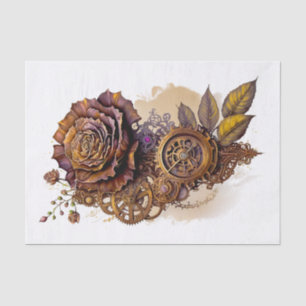 Steampunk rose Art for Decoupage Tissue Paper