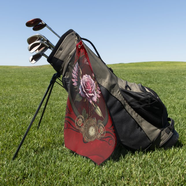 Steampunk rose golf towel (Green)