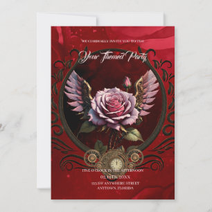 Steampunk rose invitation