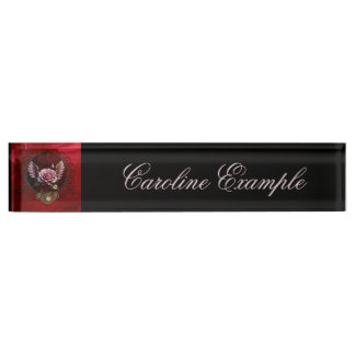 Steampunk rose nameplate