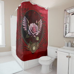Steampunk rose shower curtain