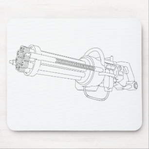 Steampunk Rotation Gun Mouse Mat