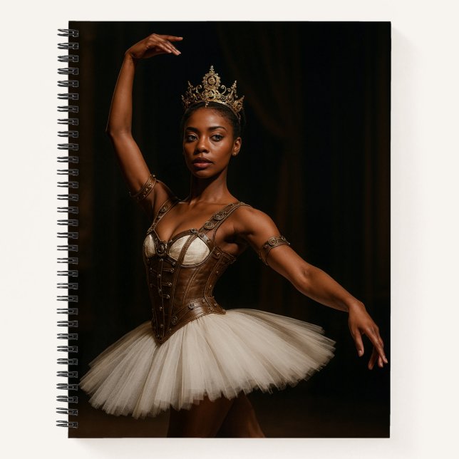 Steampunk Royal Ballerina Elegant Fantasy Notebook (Front)