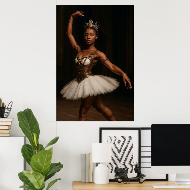 Steampunk Royal Ballerina Elegant Fantasy Poster (Home Office)