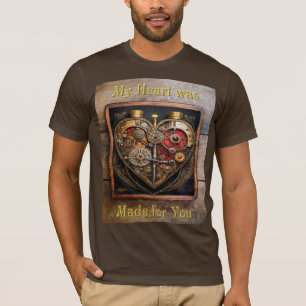 Steampunk Rubies And Gears Dark Heart T-Shirt