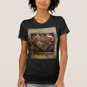 Steampunk Rubies And Gears Dark Heart T-Shirt