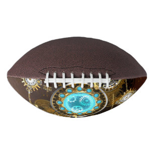 Steampunk Rusty Background with Turquoise Lenses American Football