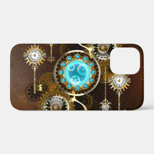 Steampunk Rusty Background with Turquoise Lenses iPhone 12 Mini Case