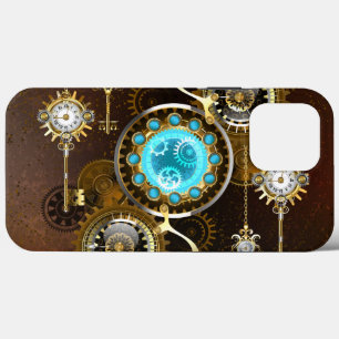 Steampunk Rusty Background with Turquoise Lenses iPhone 13 Pro Max Case
