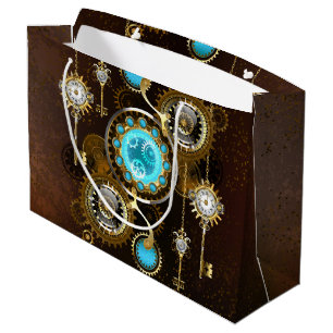 Steampunk Rusty Background with Turquoise Lenses Large Gift Bag