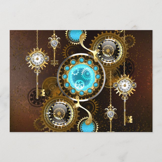 Steampunk Rusty Background with Turquoise Lenses Menu (Front)
