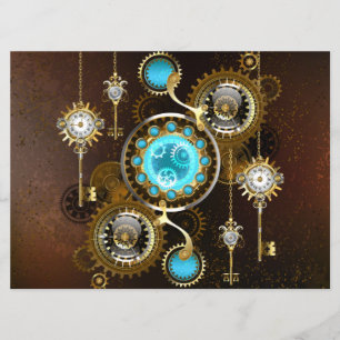 Steampunk Rusty Background with Turquoise Lenses Programme