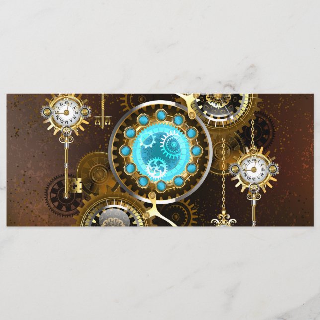 Steampunk Rusty Background with Turquoise Lenses Programme (Front)