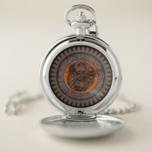 Steampunk Rusty Cog Pocket Watch