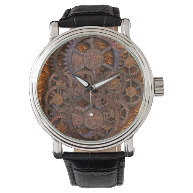 Steampunk Rusty Cogs Watch (Front)