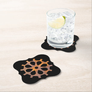 Steampunk Rusty Gear V Paper Coaster