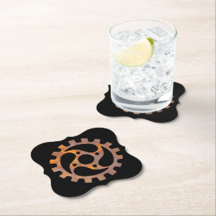 Steampunk Rusty Gear VI Paper Coaster