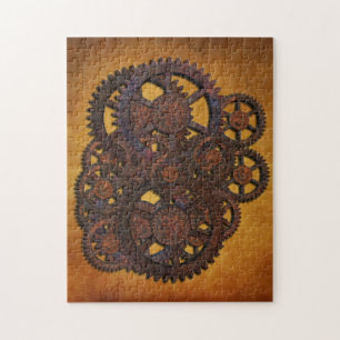 Steampunk Rusty Gears Jigsaw Puzzle
