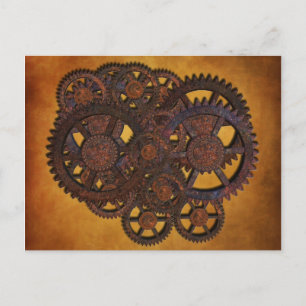 Steampunk Rusty Gears Postcard