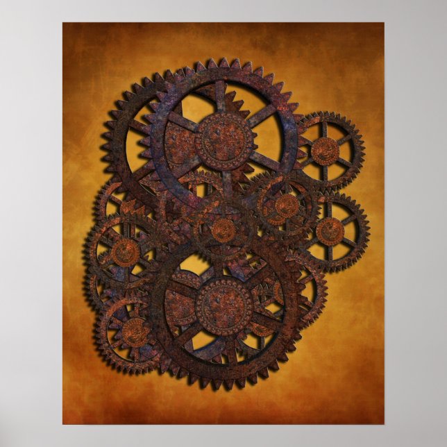 Steampunk Rusty Gears Poster (Front)