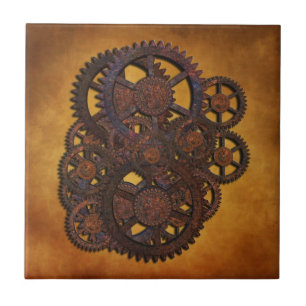 Steampunk Rusty Gears Tile