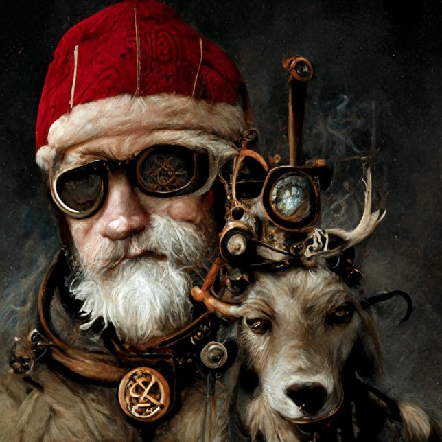 Steampunk Santa and His Best Friend Tissue Paper (Creator Uploaded)