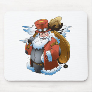 Steampunk Santa Christmas Vintage Style Mouse Mat