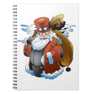 Steampunk Santa Christmas Vintage Style Notebook