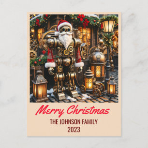 Steampunk Santa Claus - Merry Christmas Holiday Postcard