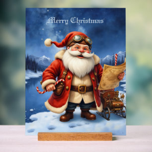 Steampunk Santa Claus – Vintage Christmas Adventur Acrylic Sign
