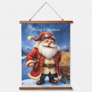 Steampunk Santa Claus – Vintage Christmas Adventur Hanging Tapestry