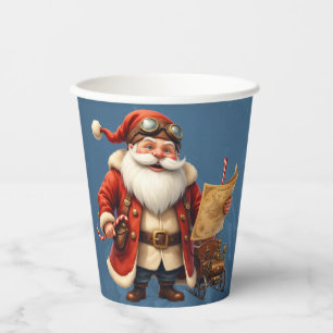 Steampunk Santa Claus – Vintage Christmas Adventur Paper Cups