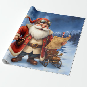 Steampunk Santa Claus – Vintage Christmas Adventur Wrapping Paper