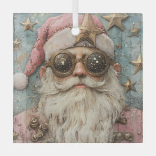 Steampunk Santa Glass Tree Decoration
