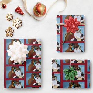 Steampunk Santa Victorian Christmas Fantasy Art Wrapping Paper Sheet