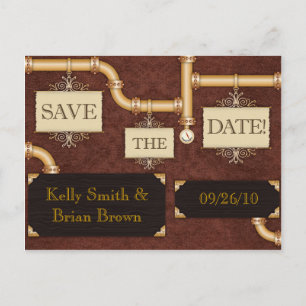 Steampunk Save-The-Date Postcard